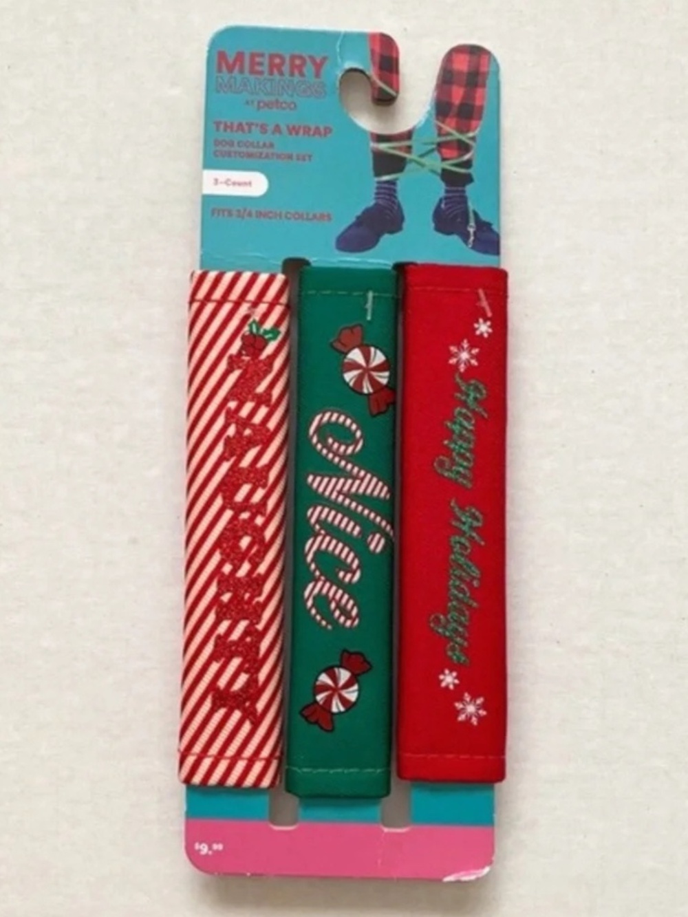New Petco Christmas Dog Collar Customization Set 3 Count Fits 3/4 Inch Collar